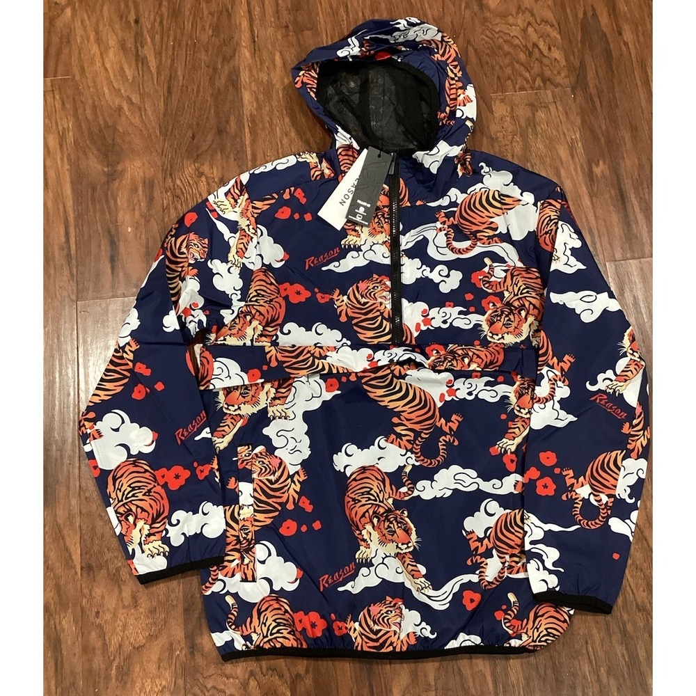 Japanese Tiger Balm Half-Zip Anorak Lightweight Hooded  Jacket Small $59 Retail